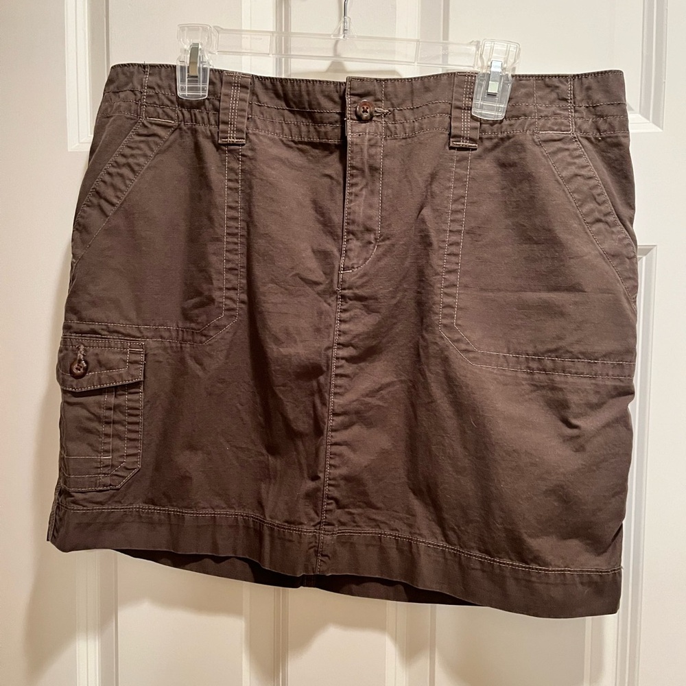 Eddie Bauer olive green Ripstop cargo skirt